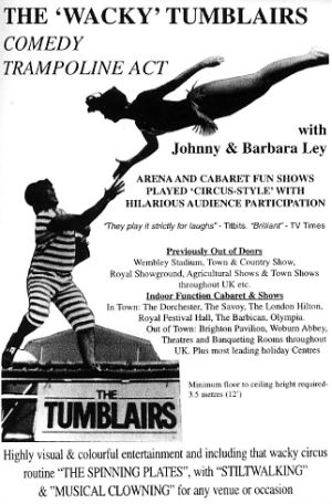 Jon Anton Presents...a Limited number of MUSICAL CLOWNS available, including the Hilarious BILLY BEDLAM & from Spain, THE Fabulous NIKOLS Family.